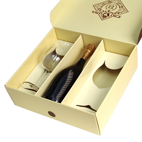 14042-Coffret cadeau 1 bouteille et 2 verres